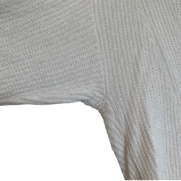 EXPRESS Sweater Oversized Cotton White Cut Out Back Hi Low Hem Scoop Neck VGUC - Picture 6 of 14